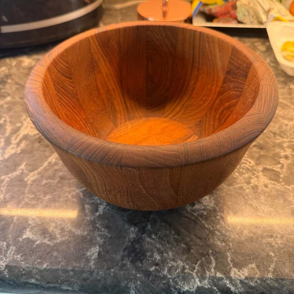 Vintage Dansk International Designs Staved Teak Wood Bowl